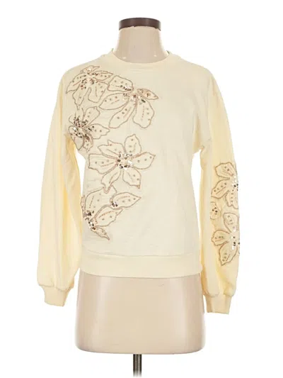 Pre-owned Anthropologie Sweatshirt In Ivory