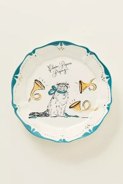 Anthropologie Swink 12 Days Of Christmas Dessert Plates In Multi