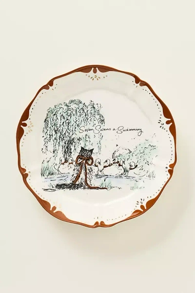 Anthropologie Swink 12 Days Of Christmas Dessert Plates In Multi