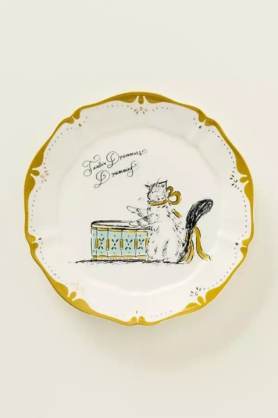 Anthropologie Swink 12 Days Of Christmas Dessert Plates In Multi