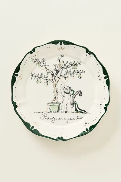 Anthropologie Swink 12 Days Of Christmas Dessert Plates In Green