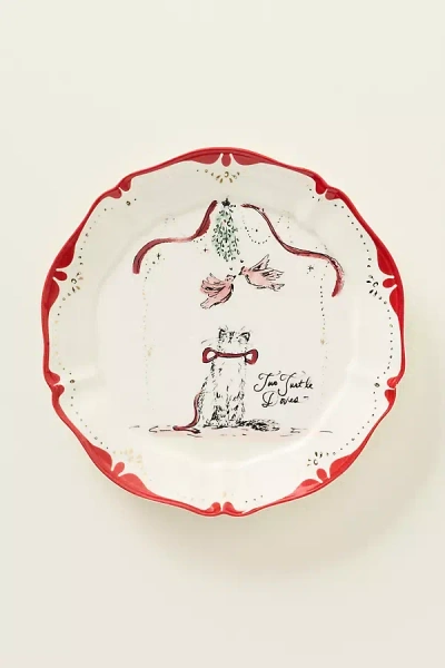 Anthropologie Swink 12 Days Of Christmas Dessert Plates In Multi