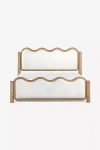 Anthropologie Swirl Bouclé Bed In Beige