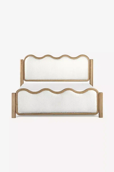 Anthropologie Swirl Bouclé Bed In Beige
