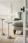 Anthropologie Swirling Marble End Table In Green