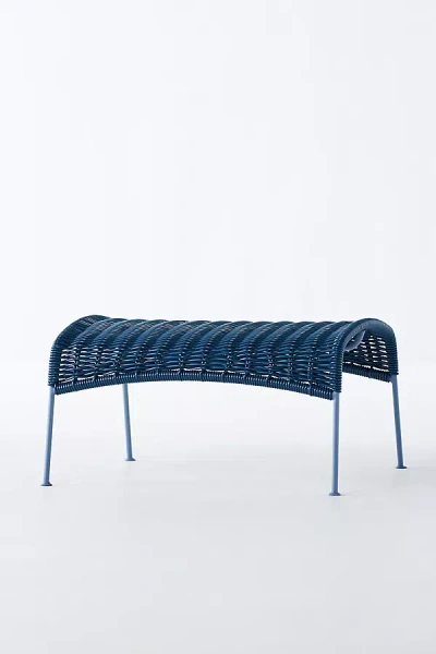 Anthropologie Tabachín Outdoor Ottoman In Blue