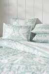 Anthropologie Tales Cotton Slub Printed Duvet Cover In Green