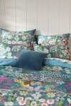 Anthropologie Tales Cotton Slub Printed Duvet Cover In Multi