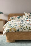 Anthropologie Tales Cotton Slub Printed Duvet Cover In White