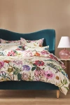 Anthropologie Tales Cotton Slub Printed Duvet Cover In White
