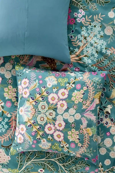 ANTHROPOLOGIE TALES COTTON SLUB PRINTED EURO SHAM