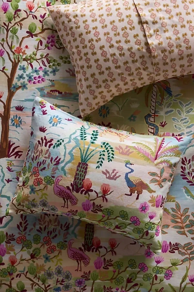 Anthropologie Tales Cotton Slub Printed Shams, Set Of 2