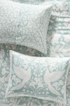 Anthropologie Kenia Cotton Floral Printed Euro Sham In Green