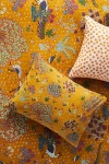 Anthropologie Tales Cotton Slub Printed Shams, Set Of 2 In Yellow