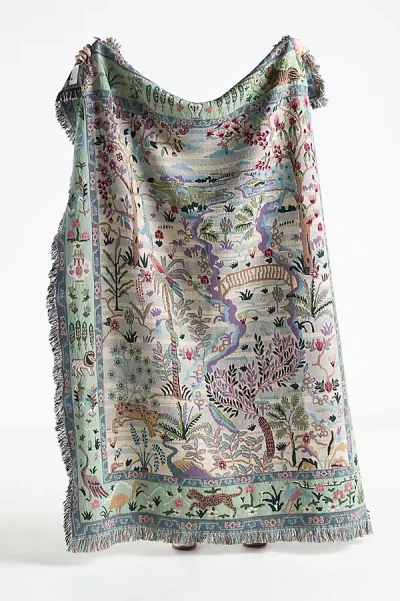 Anthropologie Tales Cotton Woven Throw Blanket In Multi