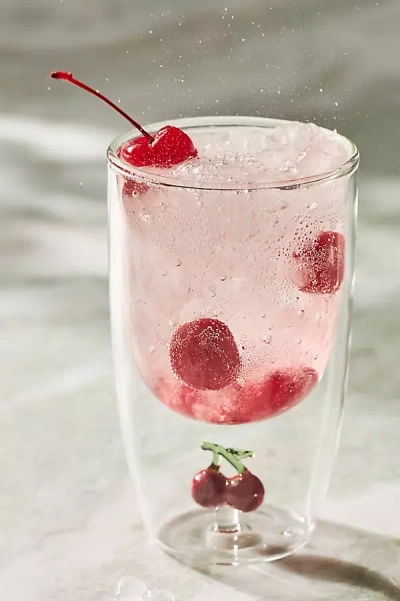 Anthropologie Talullah Double-walled Glass Tumbler In Pink