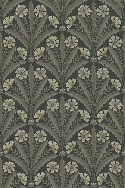 Anthropologie Tap Root Floral Damask Wallpaper In Gray