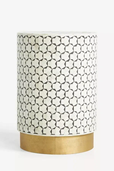 Anthropologie Targua Inlay Side Table In White