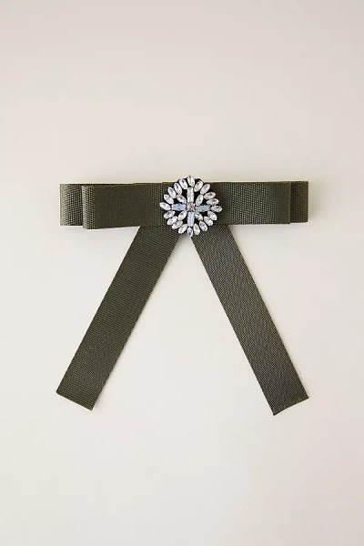 Anthropologie Tartan Bow Brooch In Brown