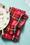 Anthropologie Tartan Cotton Napkins, Set Of 4 In Multi
