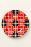 Anthropologie Tartan Stoneware Dessert Plate In Multi