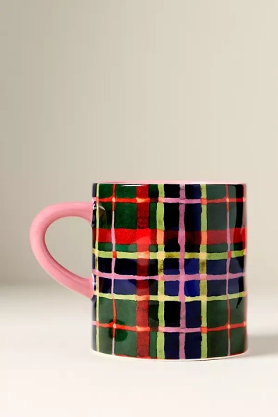 Anthropologie Tartan Stoneware Mug In Multi