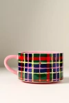 Anthropologie Tartan Stoneware Soup Mug In Multi