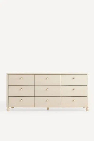 Anthropologie Tasha Lacquer Poplar Wood Nine-drawer Dresser In Neutral