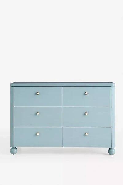 Anthropologie Tasha Lacquer Six-drawer Dresser In Blue