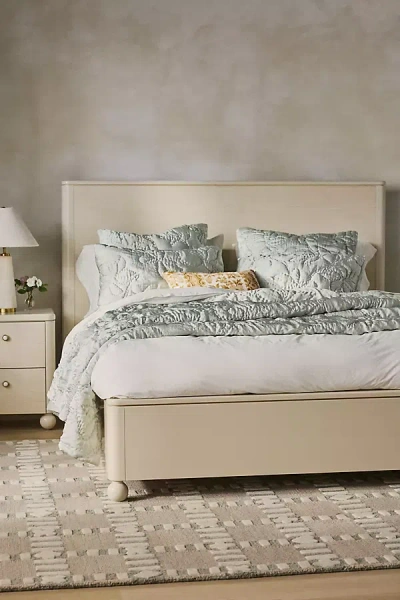 Anthropologie Tasha Wood Bed In White