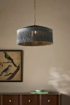 Anthropologie Tassel-fringed Velvet Pendant In Blue