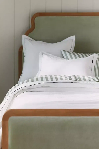 Anthropologie Taylor Organic Cotton Percale Embroidered Duvetu200b In White