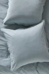 Anthropologie Taylor Organic Cotton Percale Embroidered Euro Sham In Blue