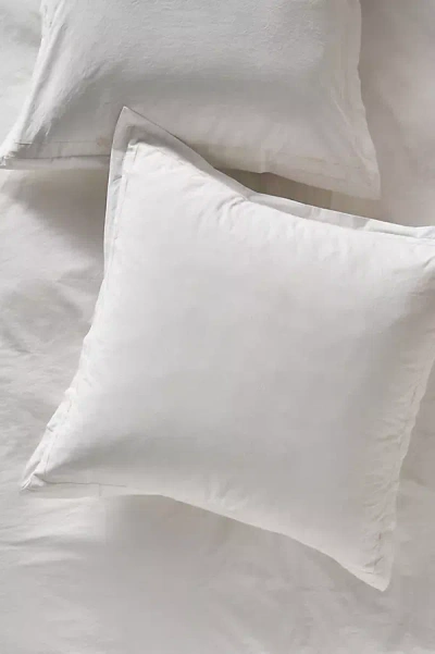 Anthropologie Taylor Organic Cotton Percale Embroidered Euro Sham In White