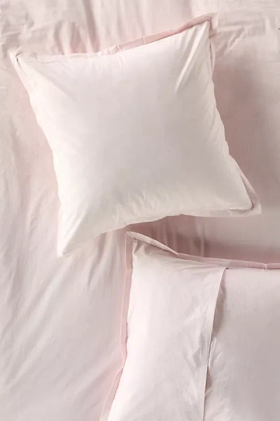 Anthropologie Taylor Organic Cotton Percale Embroidered Euro Sham In Pink
