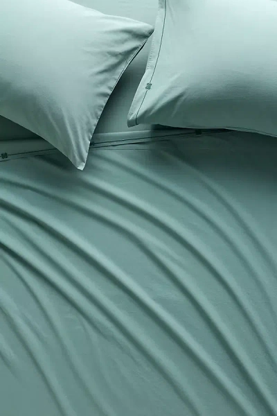 Anthropologie Taylor Organic Cotton Percale Embroidered Sheet Setu200b In Green