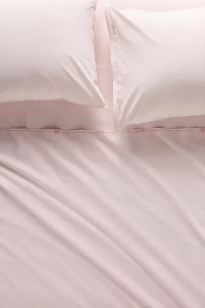 Anthropologie Taylor Organic Cotton Percale Embroidered Sheet Setu200b In Pink