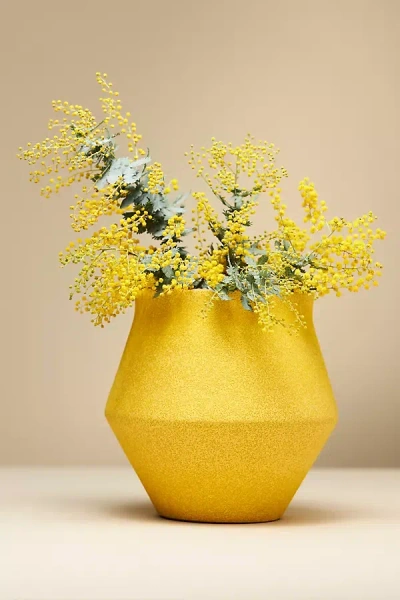 Anthropologie Terracotta Vase In Yellow