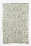 Anthropologie Flatwoven Indoor/outdoor Geometric Rug In Green