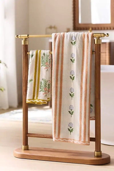 Anthropologie Tess Cotton Woven Floral Towel Collection In Multi