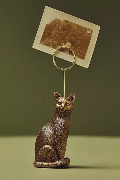 Anthropologie The Animal Icon Photo Holder: Cat Edition In Brown