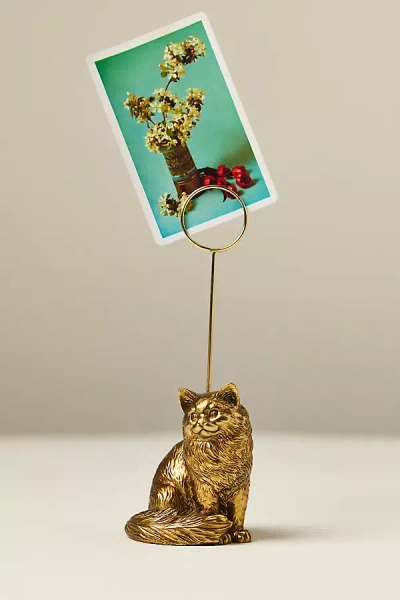 Anthropologie The Animal Icon Photo Holder: Cat Edition In Gold