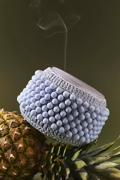 Anthropologie The Beaded Gather Candle By : Fresh Ocean Waves & Bergamot In Multi