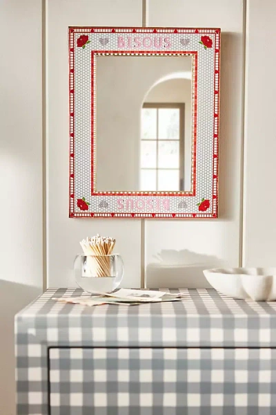 Anthropologie The Bistro Tile Portrait Gallery Wall Mirror In White