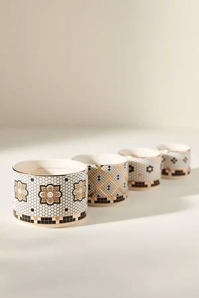 Anthropologie The Bistro Tile Stoneware Measuring Cups, Set Of 4 In Neutral