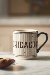 Anthropologie The Bistro Tile Stoneware Mug: Jetsetter Edition In Gold