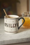 Anthropologie The Bistro Tile Stoneware Mug: Jetsetter Edition In Neutral