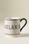 Anthropologie The Bistro Tile Stoneware Mug: Jetsetter Edition In Black