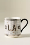 Anthropologie The Bistro Tile Stoneware Mug: Jetsetter Edition In Black