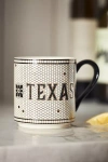 Anthropologie The Bistro Tile Stoneware Mug: Texas States Edition In Neutral